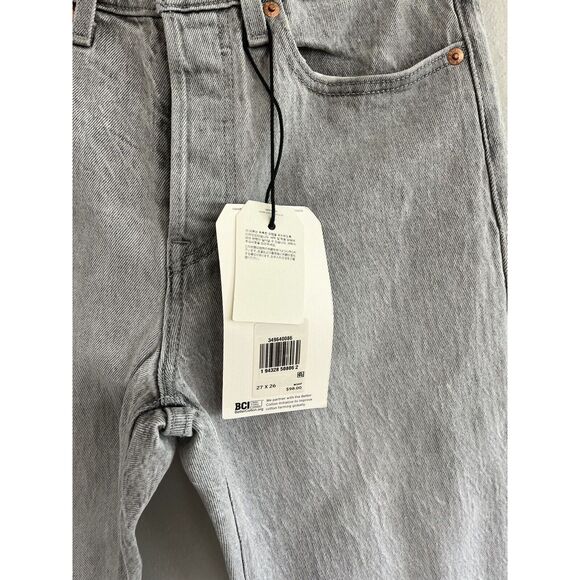 $98 Levis Jeans Womens 27 X 26 Gray Wedgie Straight High Rise Button Fly Denim - Picture 3 of 5